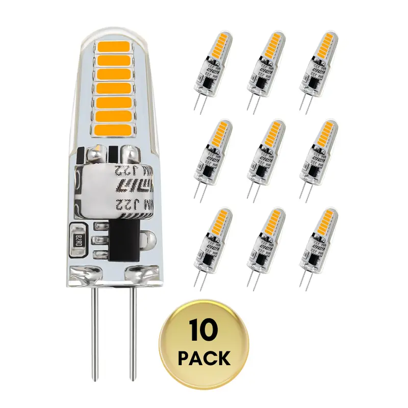 10-Pack G4 1.2W Silicone Led Capsule Bulbs – 120V Line Voltage, Dual Cct (3000K/6000K), Ultra-Efficient Mini Lamps 1