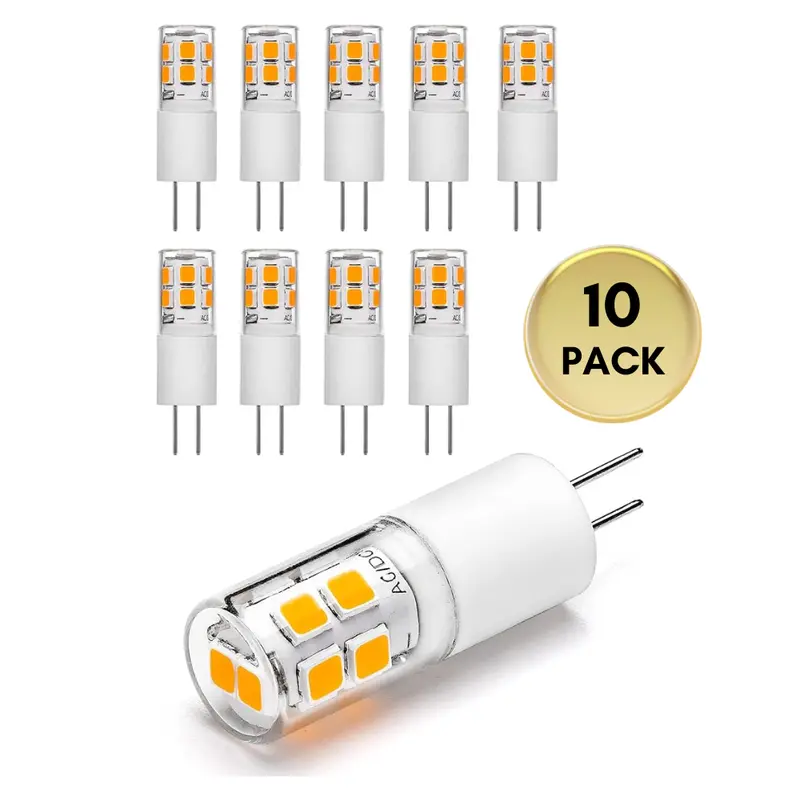 10-Pack G4 1.3W Ceramic Led Capsules – 120V Line Voltage, Bright Warm/Cool White (3000K/6000K) Miniature Bulbs 1
