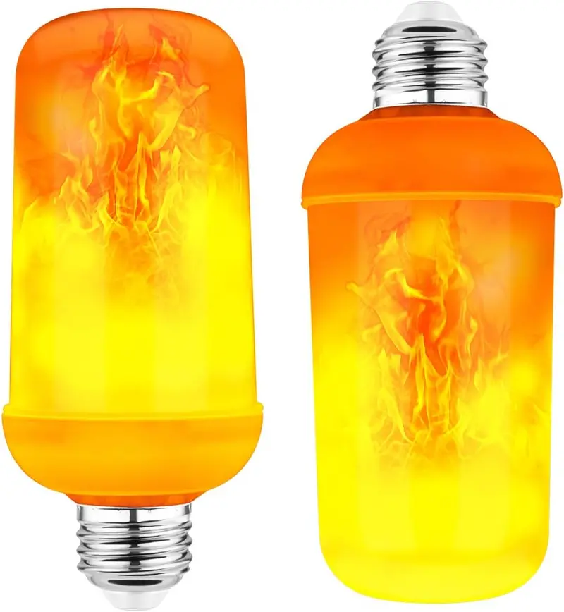 2-Pack Flame-Effect Tiki Torch Led Bulbs – E26 Base, Ac/Dc Compatible, Energy-Efficient Lighting For Holidays, Halloween, Rvs, And Outdoor Posts 1