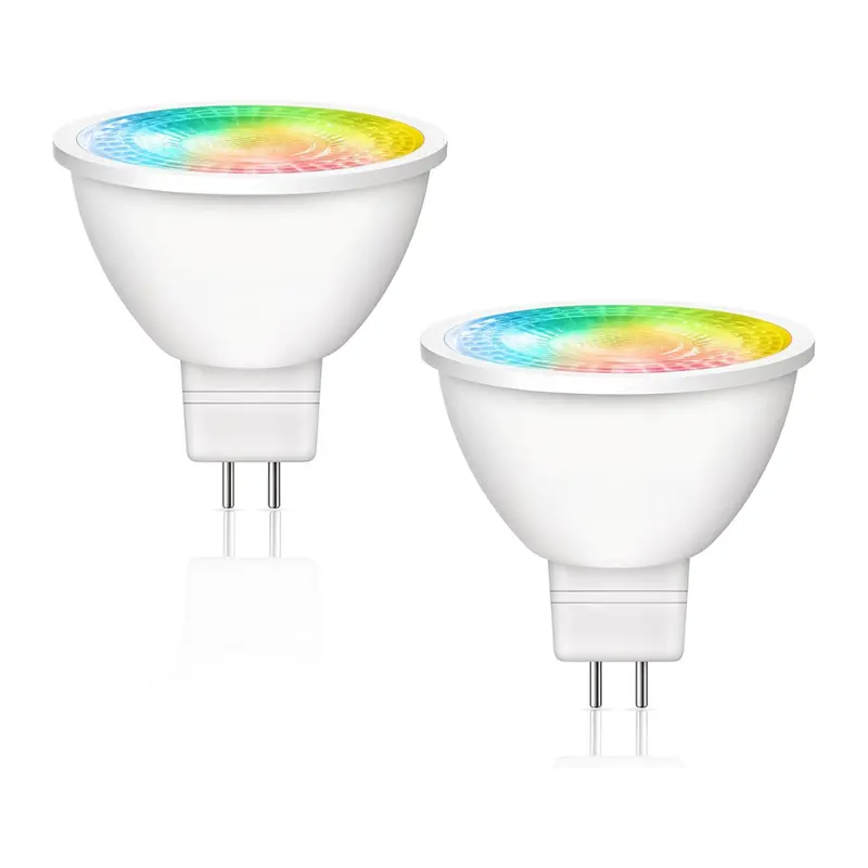 2-Pack Mr16 Zigbee Rgbcw Smart Bulbs – 5W, 12V, 2700K–6000K Tunable White, Alexa & Philips Hue Compatible 1