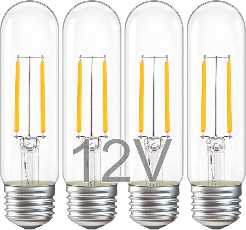 4-Pack T10 Led Bulbs – 12V Ac/Dc, E26 Standard Base, Energy-Saving Replacement Lamps For Rv, Landscape, And Post Lighting 1