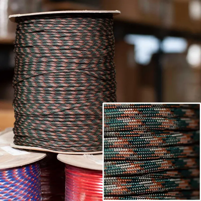 550 Paracord – Woodland Camo Pattern, 1000-Foot Spool, Mil-C-5040H Compliant 1