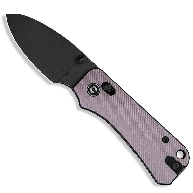 Baby Banter 2 Compact Pocket Knife – Purple Anodized Aluminum Handles, Nitro-V Blade 1