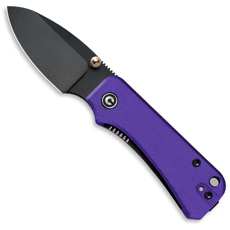 Baby Banter Folding Knife – Purple G10 Handle With Black Stonewash Nitro V Blade 1