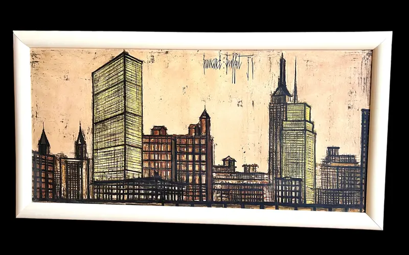 Bernard Buffet Original Lithograph: "Skyline Of New York" (1958) 1