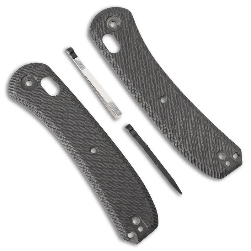 Bias Weave Carbon Fiber Handle Scales For Lander 2 Knife 1