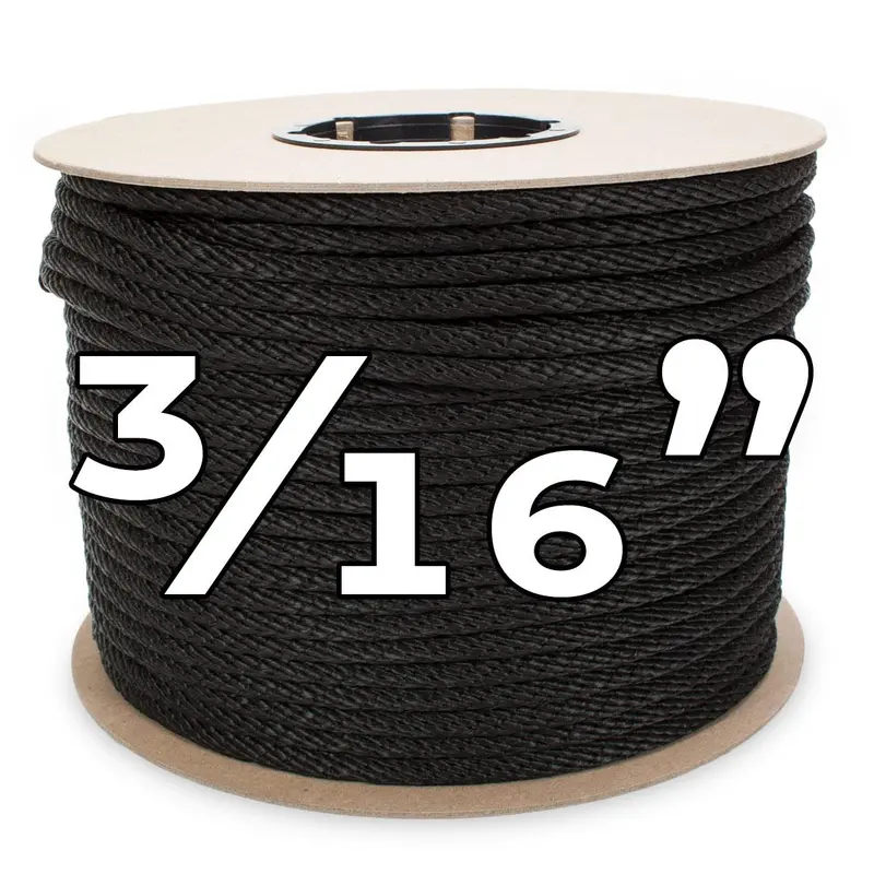 Black Multi-Filament Polypropylene Rope – 3/16-Inch Diameter, 1000-Feet Spool 1
