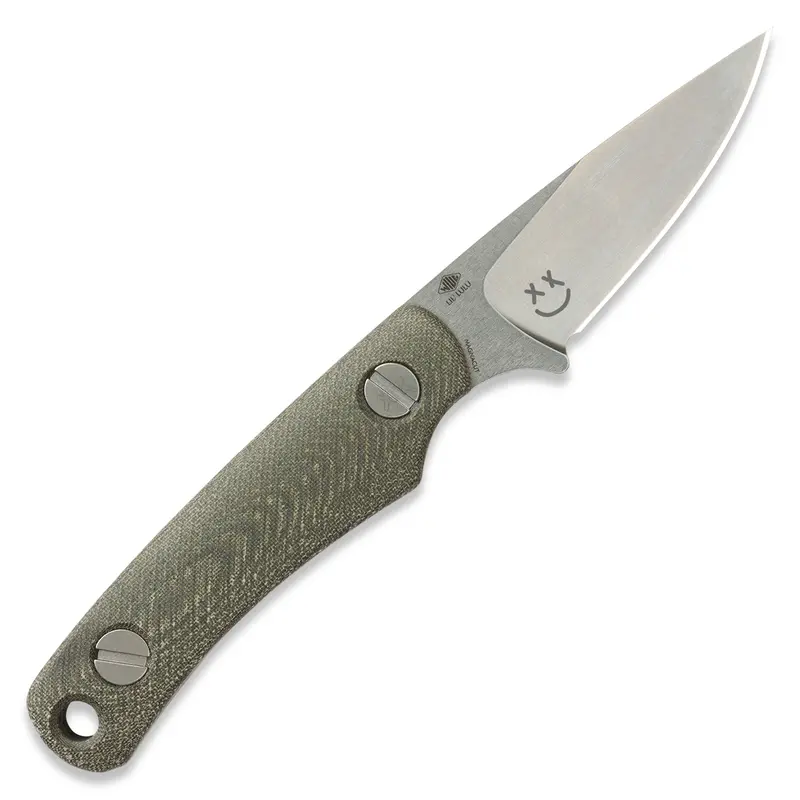 Blemished Little Lulu Fixed Blade – Stonewashed Magnacut With Green Micarta Handle 1