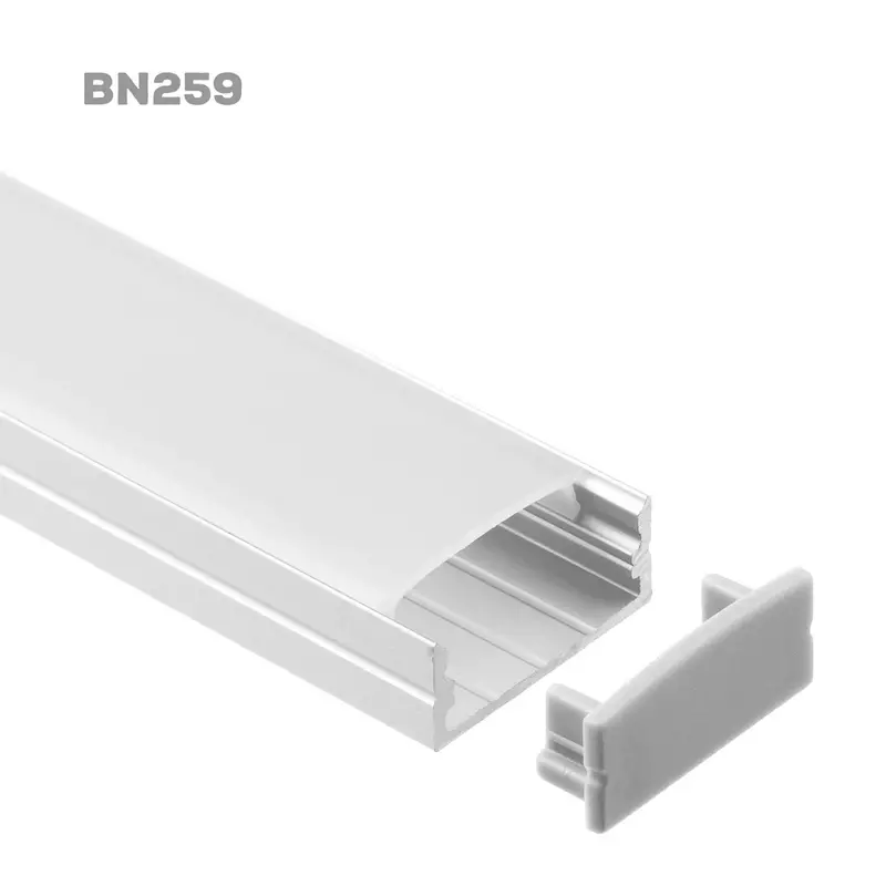 Bn259 Aluminum Led Channel Kit – 8 Ft Rectangular Profile With End Caps, 10-Pack For Strip Light Housing 1