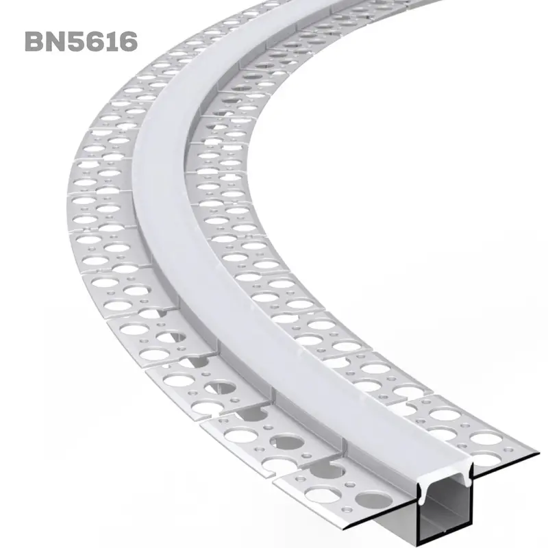 Bn5616 Bendable Plaster-In Led Channel – 8Ft Flexible Aluminum Strip Housing, 2.04" X 0.59", Recessed Installation 1