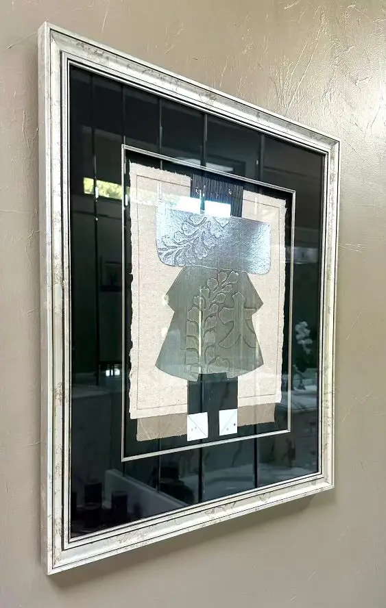 Christine Tarpay Silver-Tone Kimono-Themed Wall Art – Contemporary Metallic Finish 1