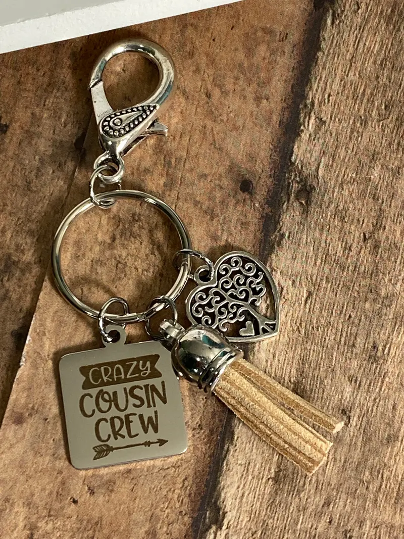 'Crazy Cousin Crew' Playful Purse Charm – Fun Group Keepsake (P04) 1
