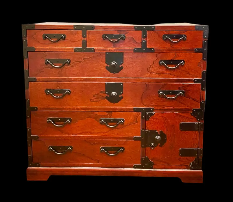 Custom Gumps Apothecary Cabinet With Asian-Inspired Iron Trim 1