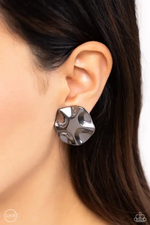 Destination Unknown Black Clip-On Travel Earrings 1