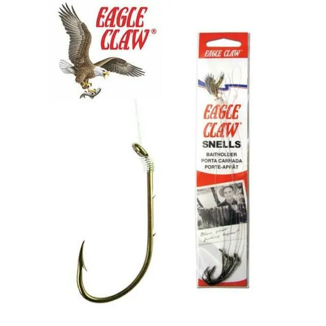 Eagle Claw Bronze Snelled Baitholder Hooks – Ready-To-Fish Rigging Hooks 1