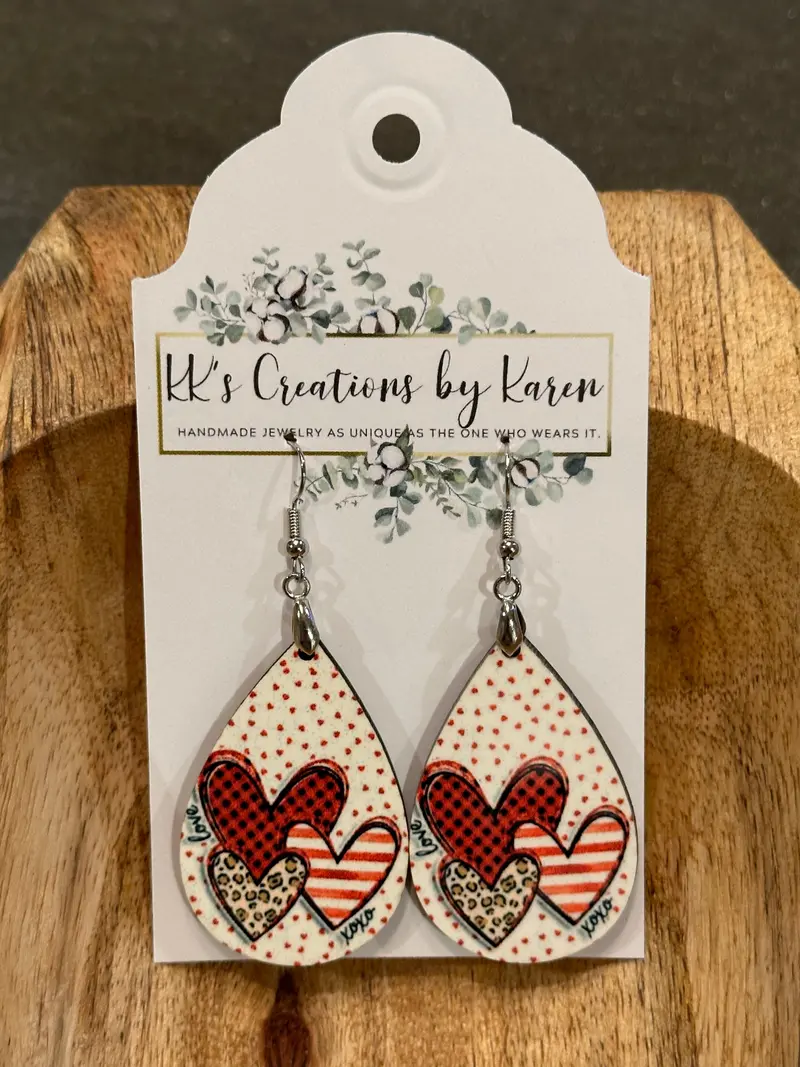 Fancy Like Valentine Earrings – Romantic Red & Rose Gold Heart Designs 1