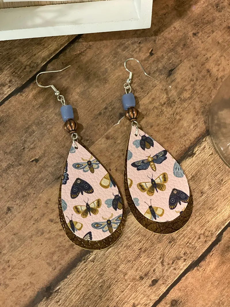 Faux Leather Butterfly Earrings – Lightweight Boho Style (Ea0035) 1