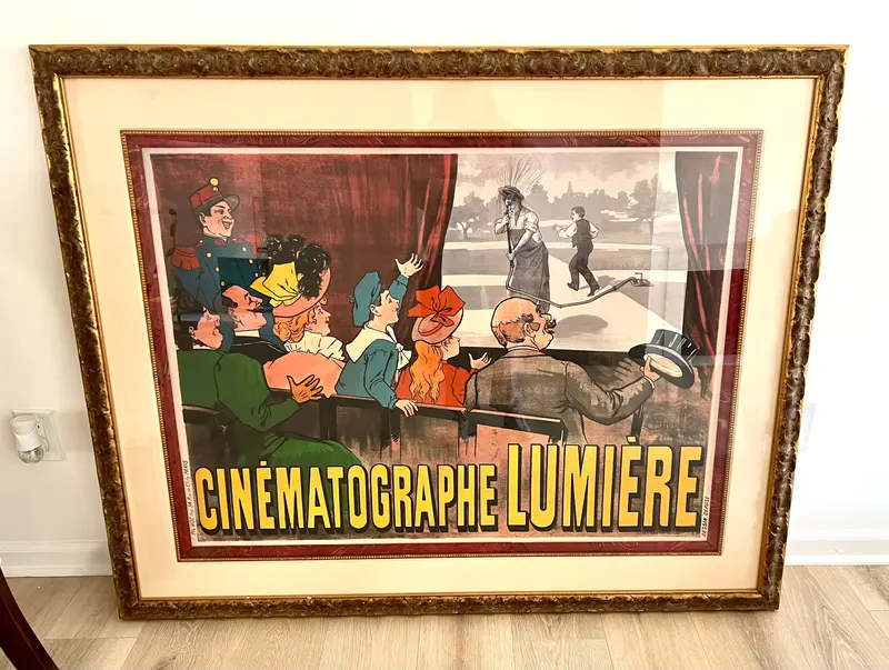 Framed Art Glass Poster: 'The Birth Of French Cinema' 1