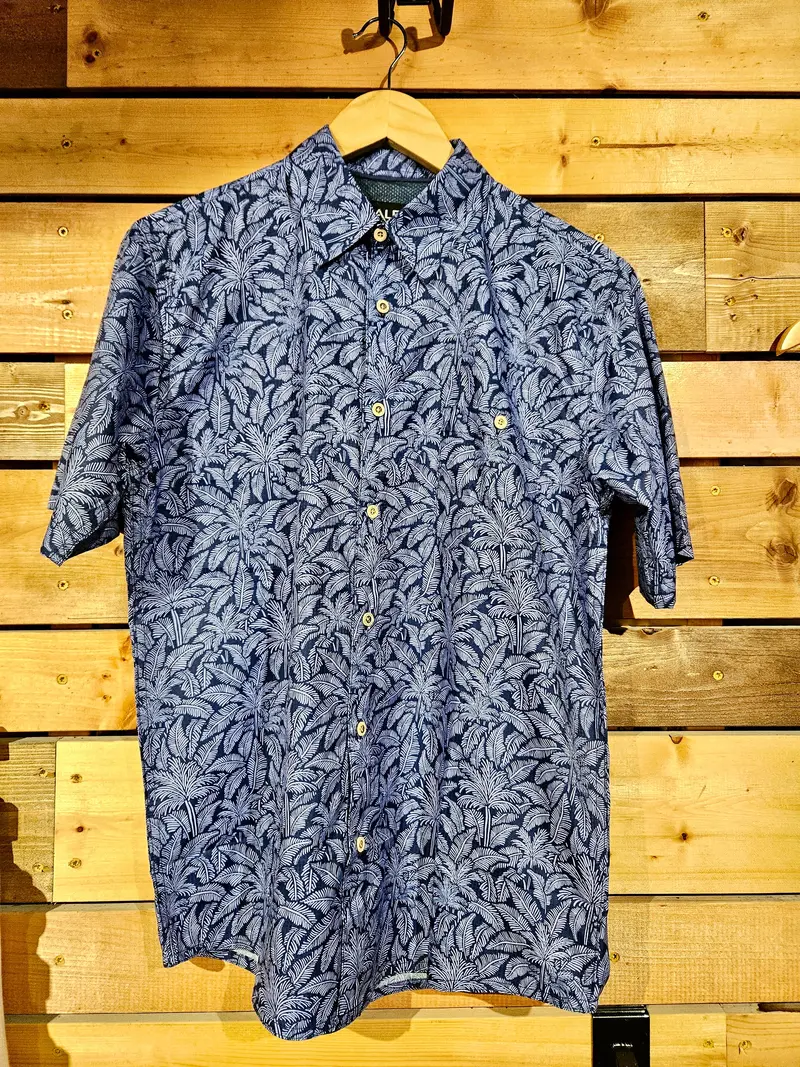 Grassy Flats Botanical Palm Print Button-Down Shirt 1