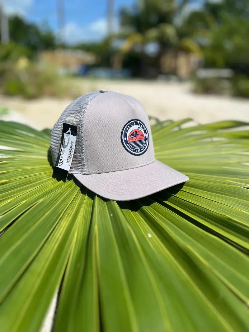 Grassy Flats Mesh Back Trucker Hat With Embroidered Patch 1