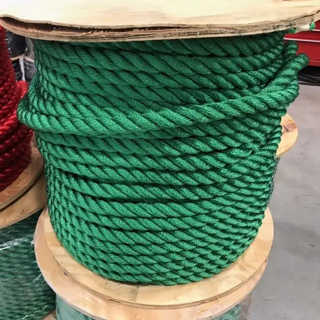 Green Polyester 3-Strand Rope – 1-Inch Width, Sold By The Foot 1