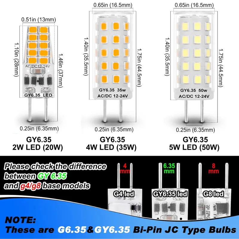 Gy6.35 Bi-Pin Led Bulb – 12V, 2700K Jc-Type Replacement Lamp For Landscape Lighting Fixtures 1