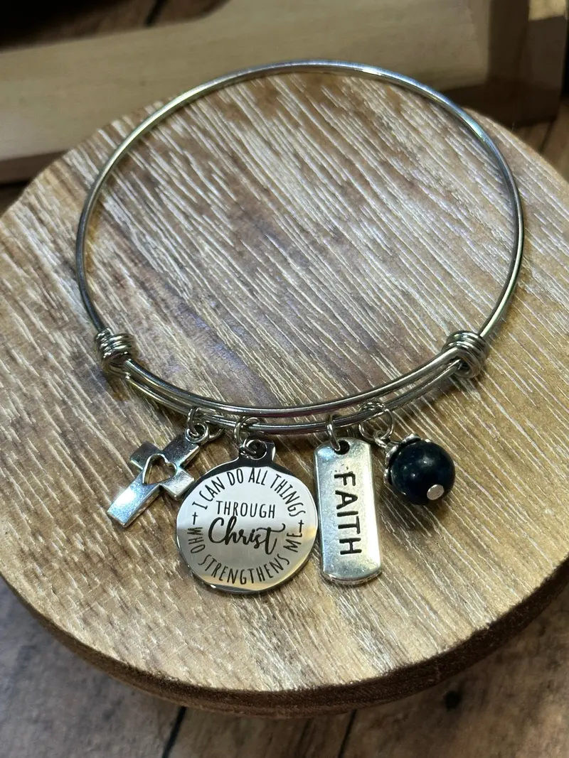 'I Can Do All Things Through Christ' Encouragement Charm (B104) 1