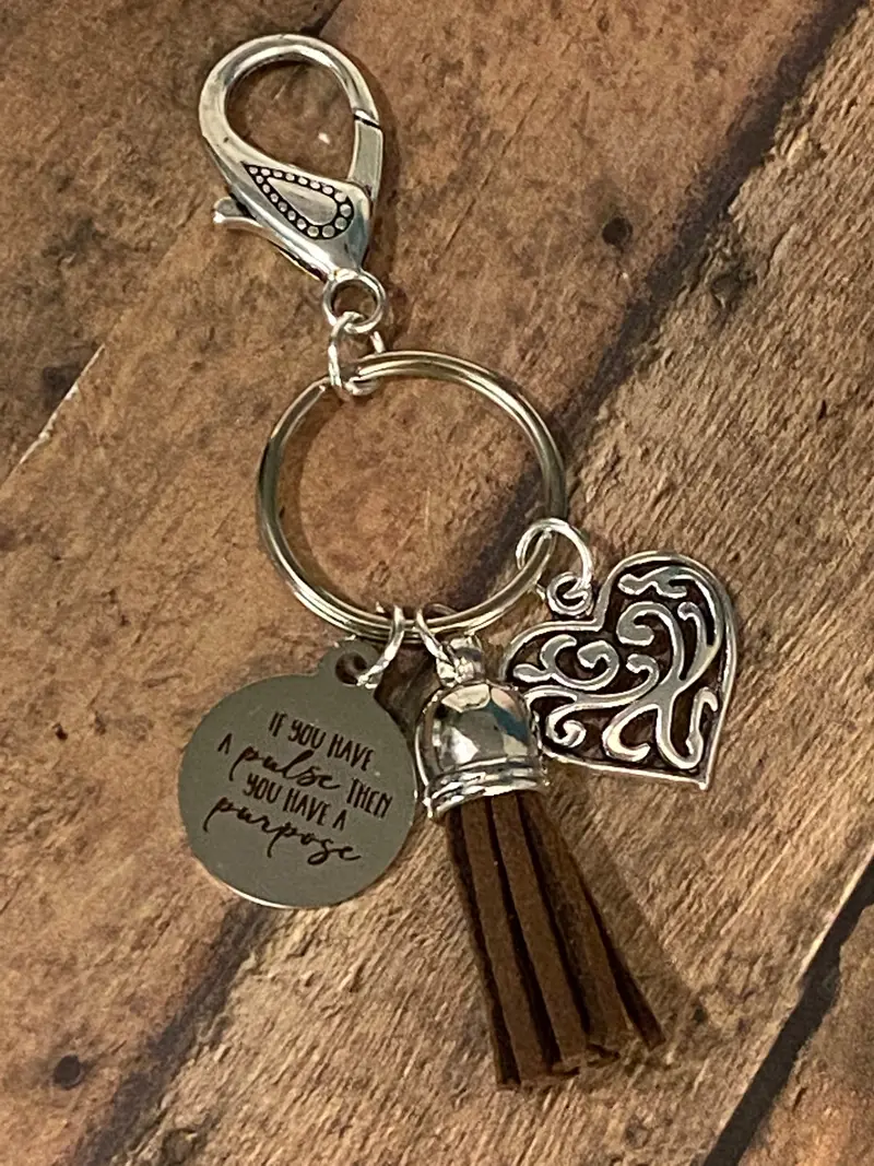 'If You Have A Pulse, You Have Purpose' Engraved Purse Charm (P10) 1