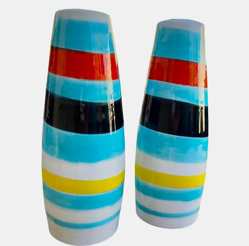 Italian Raymor Mid-Century Pendant Lights – Aldo Londi Design, 1950S Ceramic & Brass (6 Available) 1