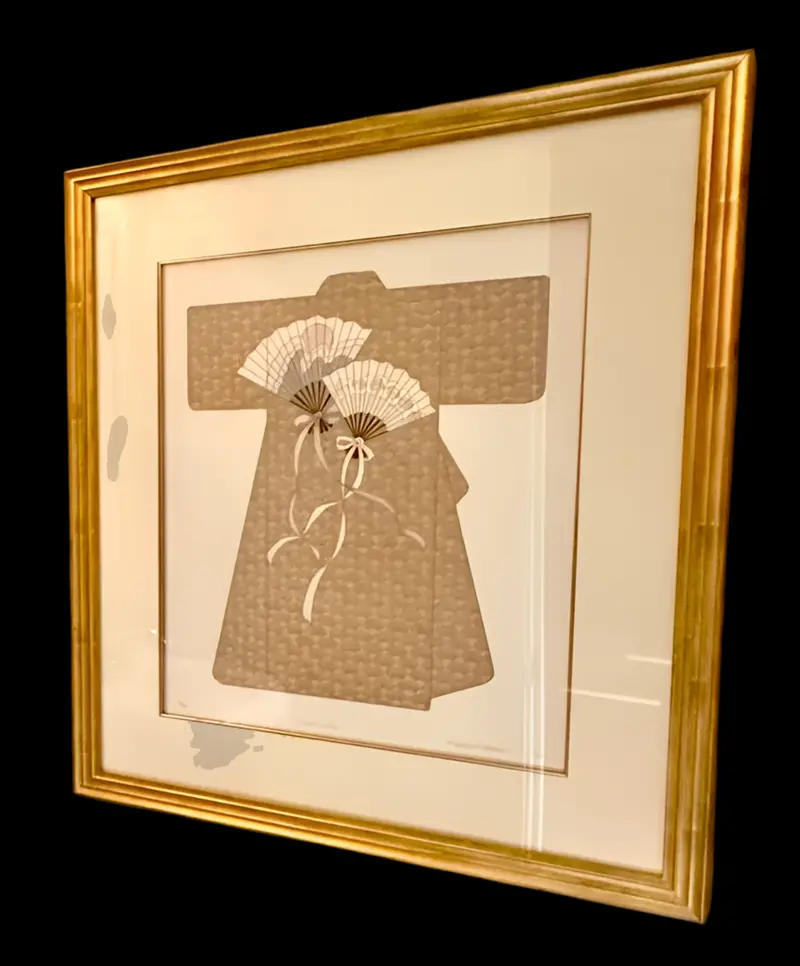 Kathy Mitcham Signed Limited Edition Print 'Kimono Fans' (1985) – Framed, Numbered 8/200 1