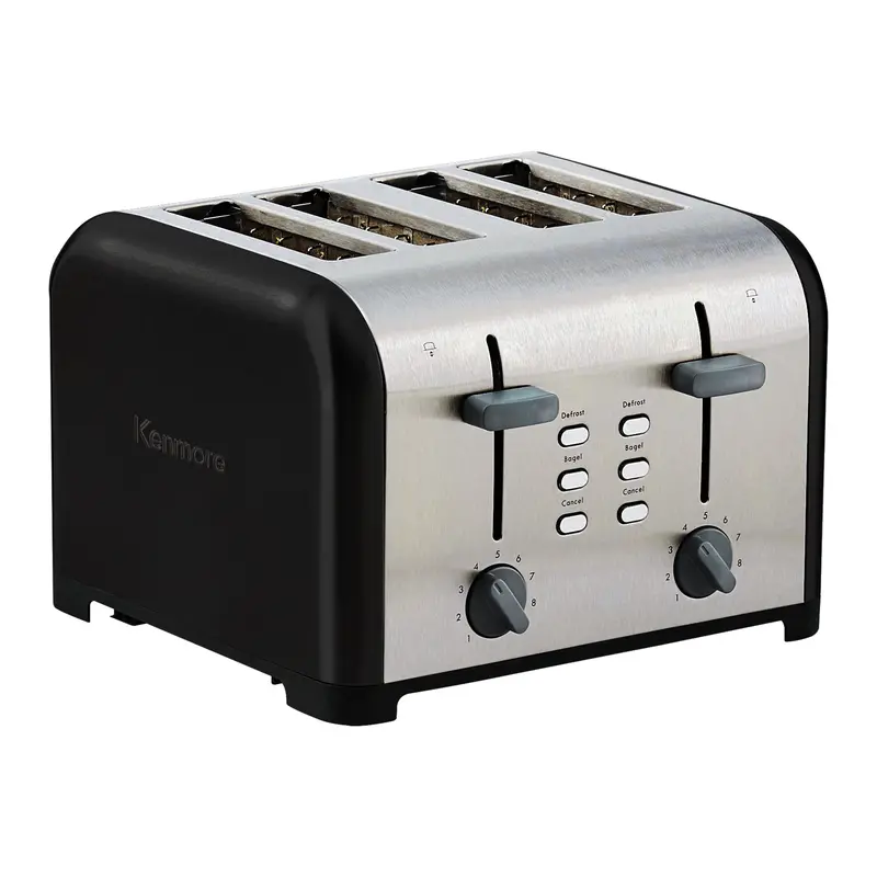 Kenmore 4-Slice Toaster In Black Stainless Steel With Dual Independent Controls 1