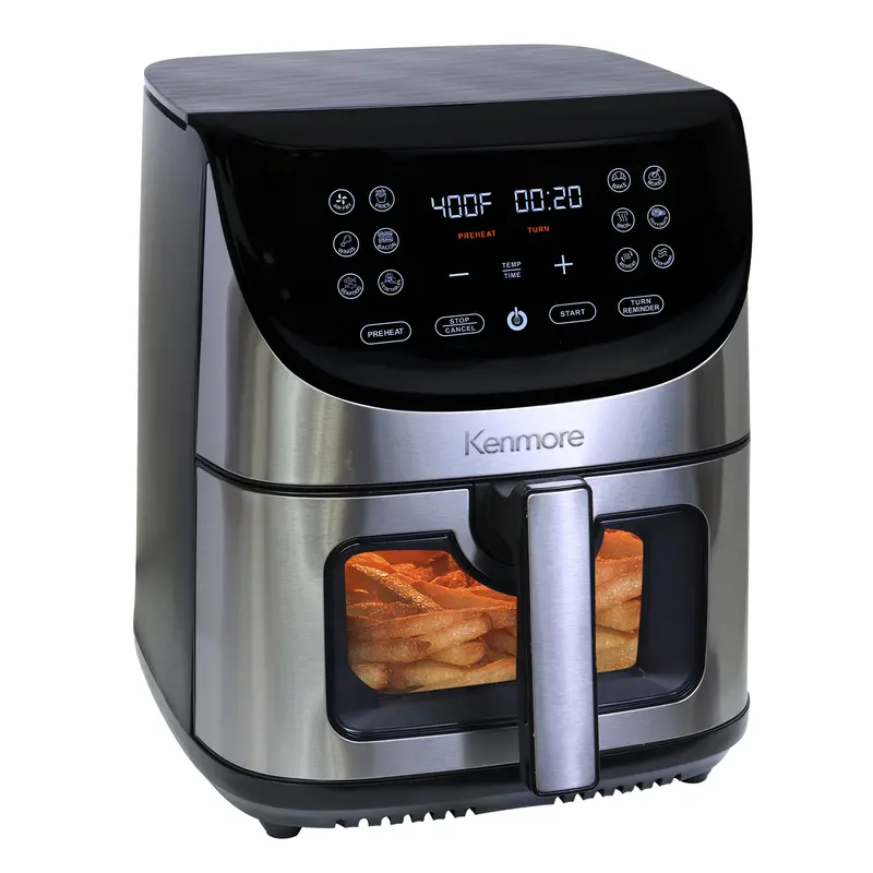 Kenmore 8-Quart Family Air Fryer – 1700W, 12 Smart Presets, Touchscreen, Viewing Window, Stainless Steel Body 1