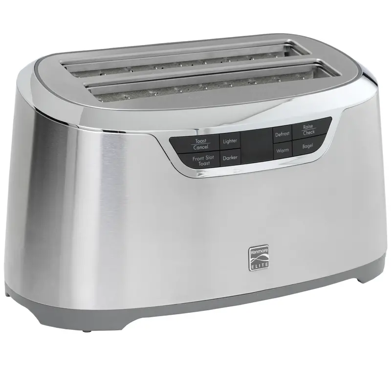 Kenmore Elite 4-Slice Long-Slot Toaster – Stainless Steel With Auto-Lift, Digital Countdown, Defrost & Bagel Settings, Silver 1