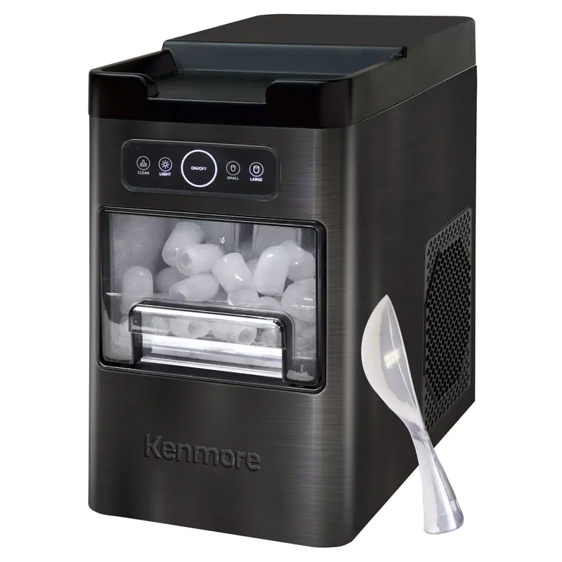 Kenmore Portable Countertop Ice Maker – 6-Minute Cycle, 26 Lbs/Day, Dual Ice Sizes, Self-Clean, Stainless Steel 1