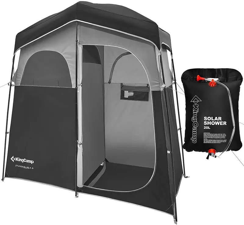 Kingcamp Double-Shower Tent Package – Dual-Zone Privacy With Solar Shower Support 1