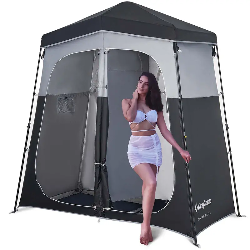Kingcamp Marasusa Q Double-Room Portable Shower Tent – Privacy & Ventilation Optimized 1