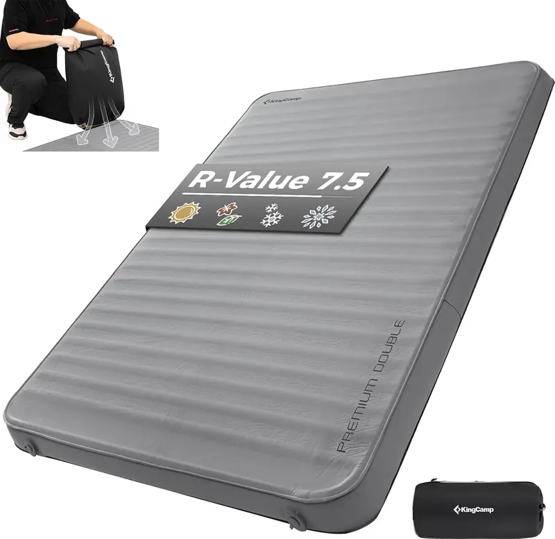 Kingcamp Premium Double Self-Inflating Sleeping Pad – Extra-Wide Support 1