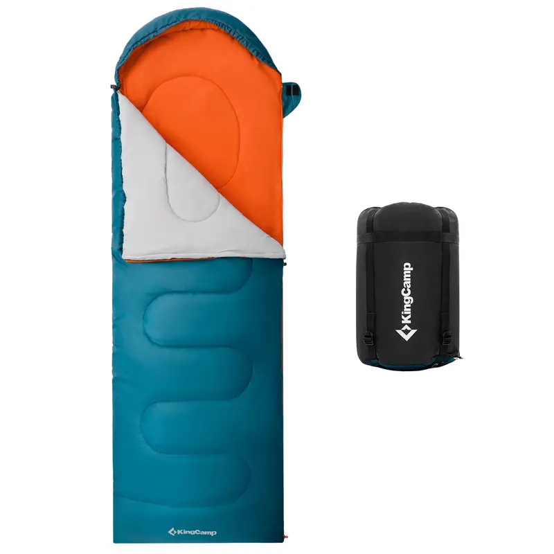 Kingcamp Tigris 250 Entry-Level Envelope Sleeping Bag With Hood For Kids & Adults 1