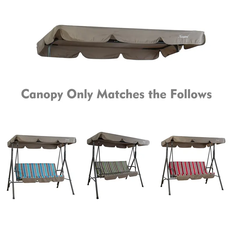 Kozyard Alicia 3-Person Swing Canopy Replacement – Taupe Fabric Only For Kozyard Swings 1