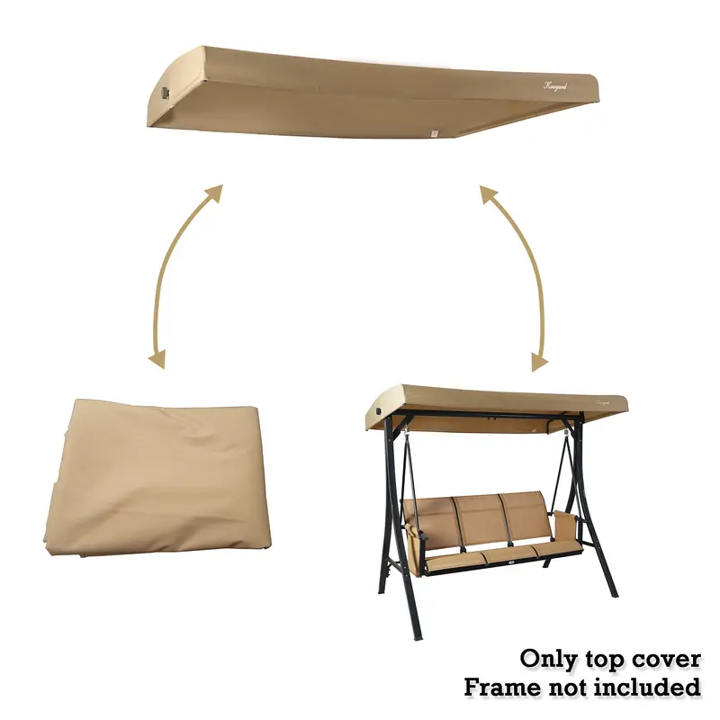 Kozyard Brenda 3-Person Swing Canopy Replacement – Beige, Red, Taupe Or Grey Fabric Only 1