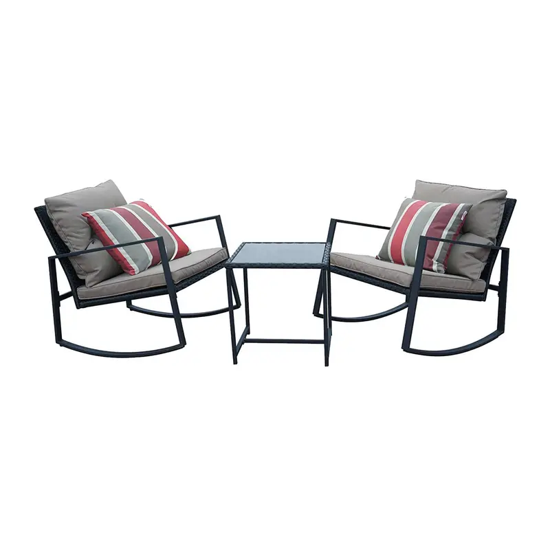 Kozyard Moana 3-Piece Rocking Bistro Set – Wicker-Style Outdoor Dining Set For Small Patios 3