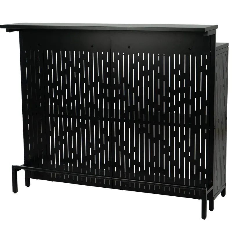Kozyard Modern Black Home Bar Unit – Freestanding Bar Cabinet With Storage Shelves For Kitchen, Dining, Or Living Room 1