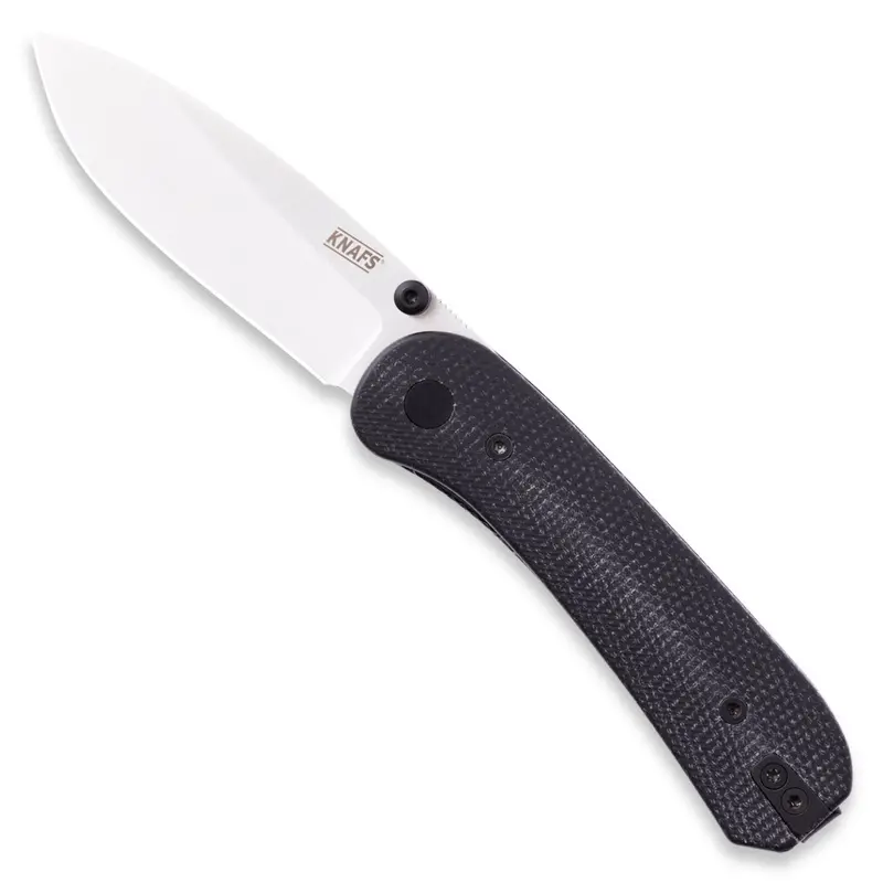 Lander 1 Folding Pocket Knife – Contoured Black Micarta Handles With 14C28N Blade 1