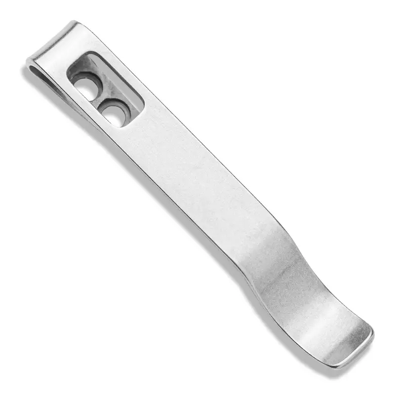 Lander 1 Pocket Clip – Satin Finish Titanium Clip 1
