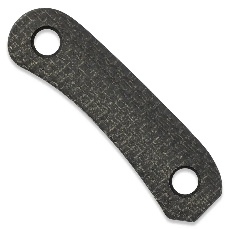 Lander 4 Knife Handle Scales – Black Burlap Micarta Grip Panels 1