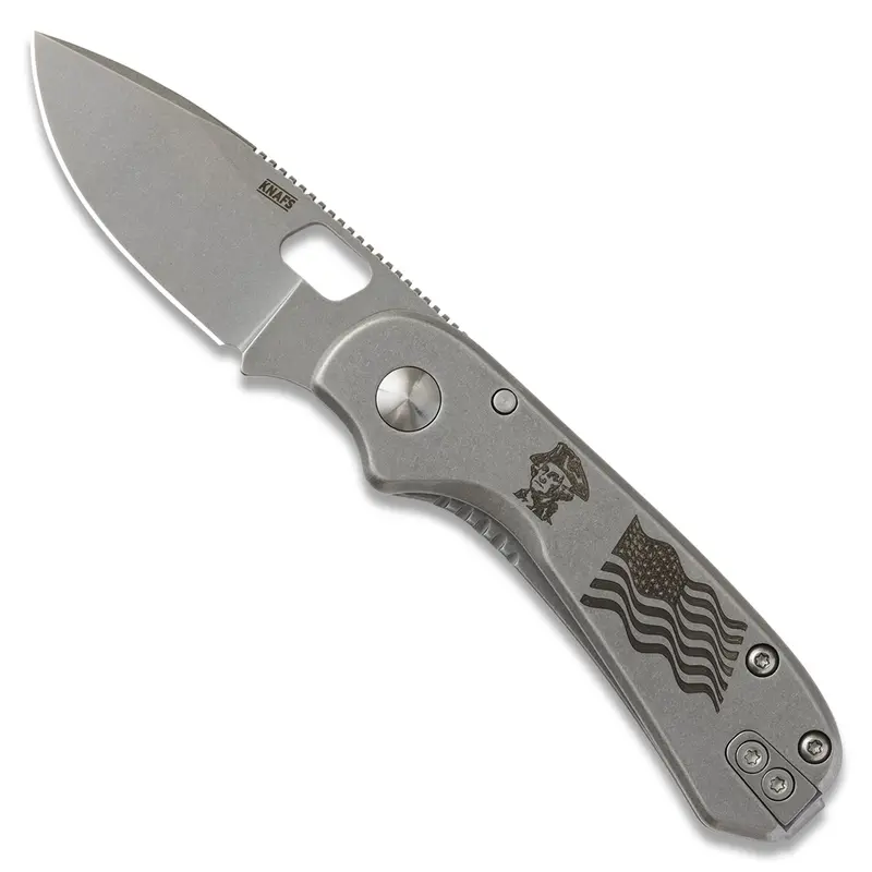 Lander 5 Folding Knife – Og Washington Design With Gray Stonewash Finish 1