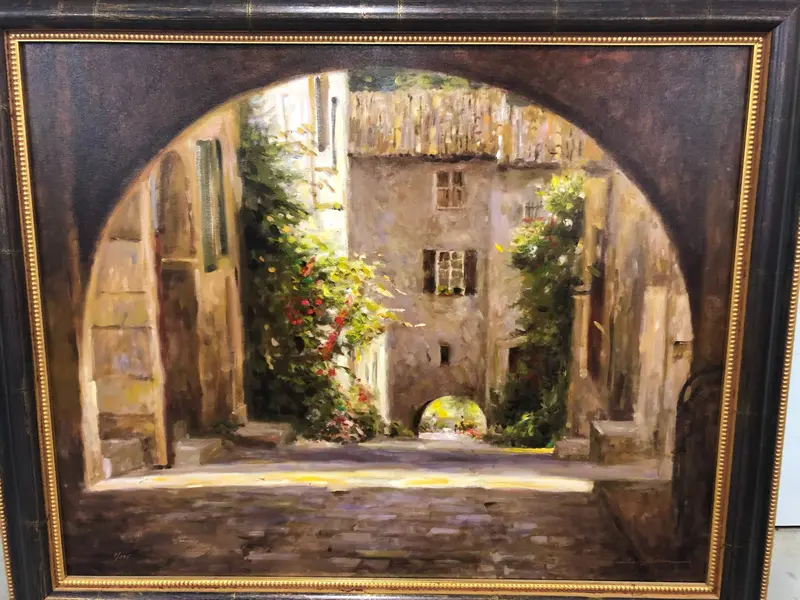 Leonard Wren 'La Cour Du Village' Limited Edition Giclée Print (178/395) 1