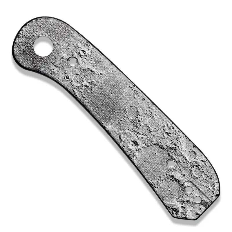 Lunar Surface–Textured G10 Scales For Lander 1 Knife 1