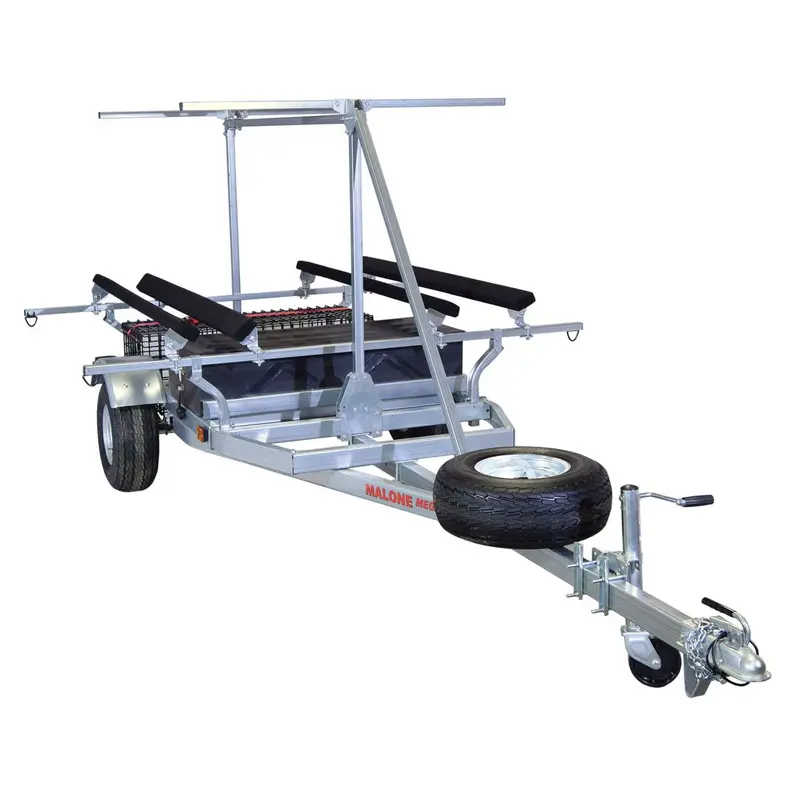 Malone Megasport Dual-Kayak Trailer – Bunk System With Second Tier & Storage 1