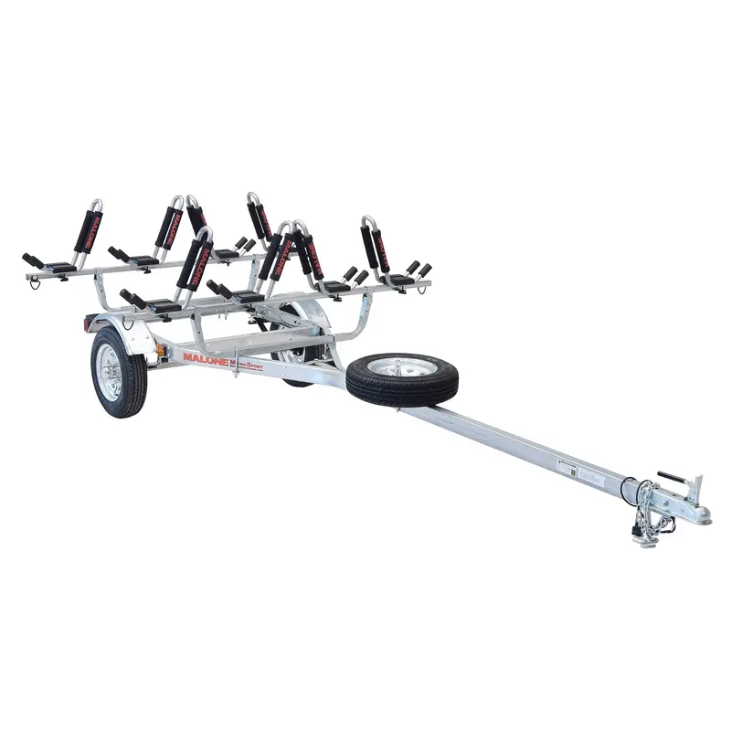 Malone Microsport 4-Kayak Trailer With Four J-Rack Assemblies And Spare Tire 1